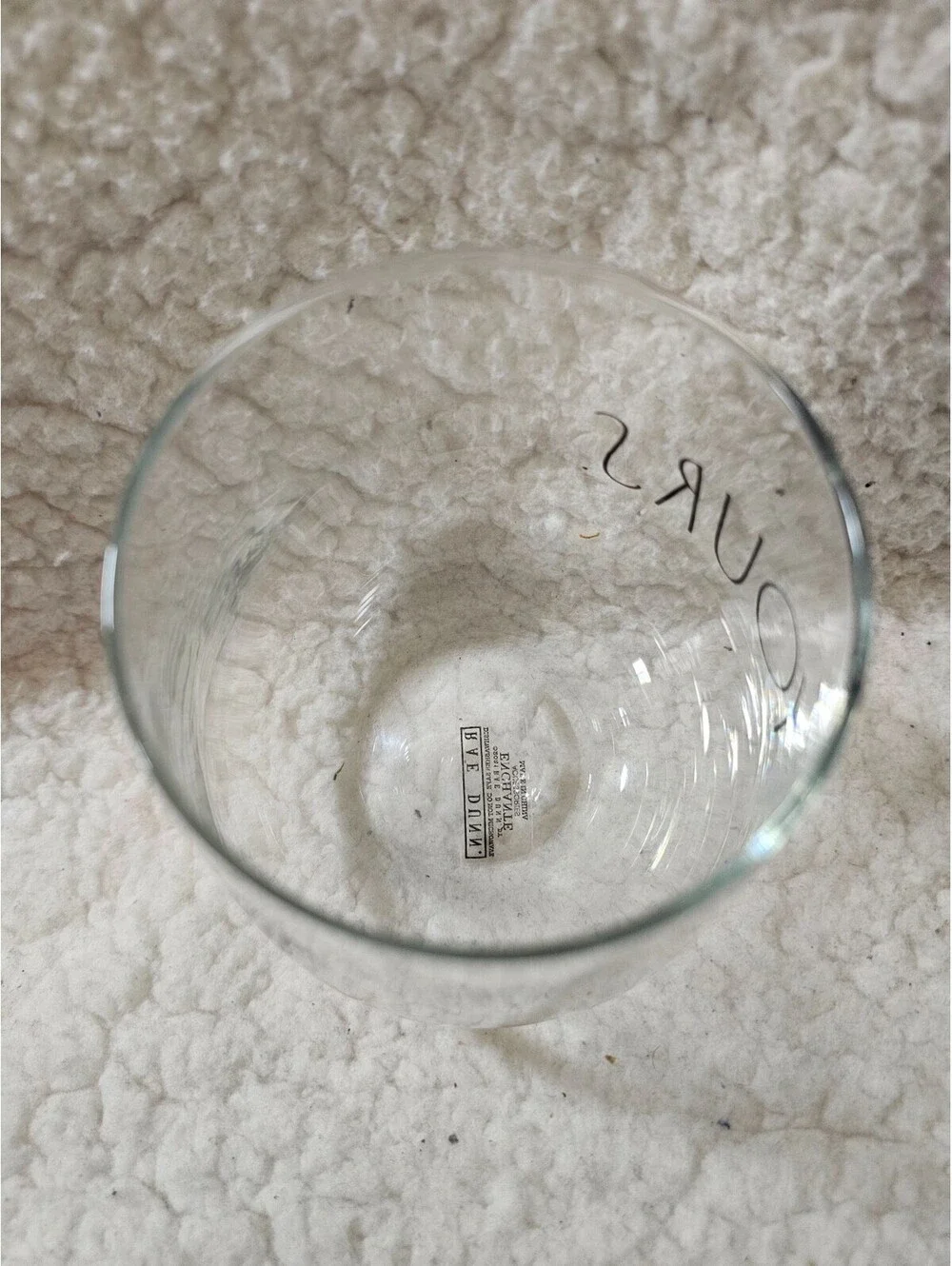 Rae Dunn Wine Glass Clear Round Yours Saying (Replacement) 4.5